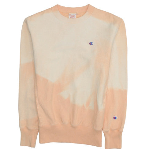 Champion Men's Beige Tie Dye Pullover Sweatshirt Medium