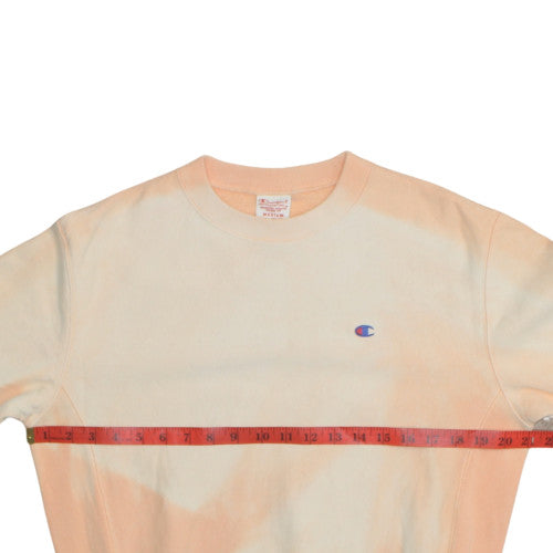 Champion Men's Beige Tie Dye Pullover Sweatshirt Medium