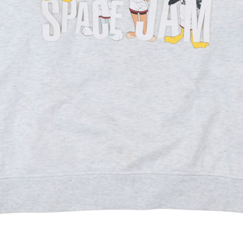 Primark Cares Women's Grey Space Jam Sweatshirt L 14/16 Crew Neck