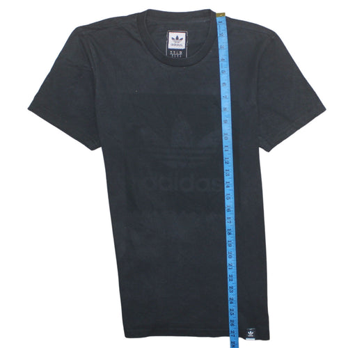 Adidas Men's Black Small Trefoil Logo Cotton T-Shirt