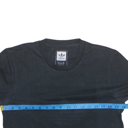 Adidas Men's Black Small Trefoil Logo Cotton T-Shirt
