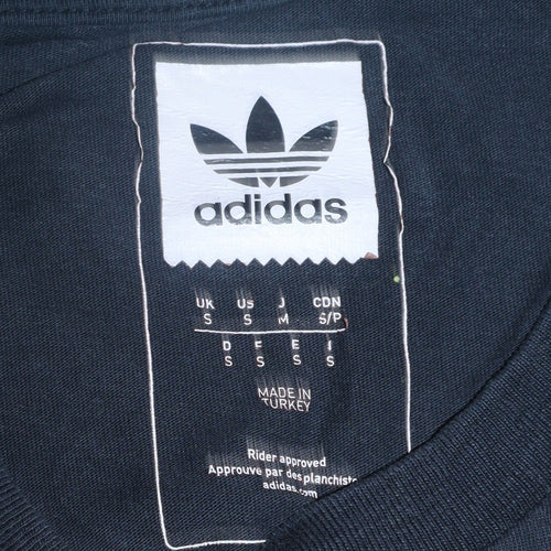 Adidas Men's Black Small Trefoil Logo Cotton T-Shirt