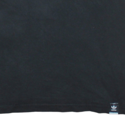 Adidas Men's Black Small Trefoil Logo Cotton T-Shirt