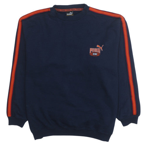 Puma Men's Blue Pullover Sweatshirt Large Crew Neck Logo Sportswear