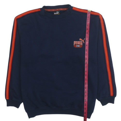 Puma Men's Blue Pullover Sweatshirt Large Crew Neck Logo Sportswear