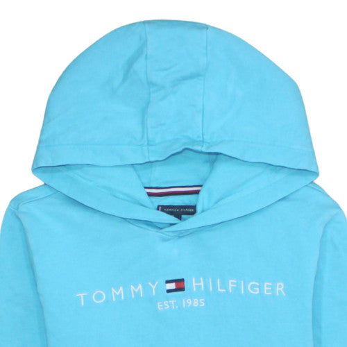 Tommy Hilfiger Blue Teens Pullover Hoodie Size 164 Logo Print