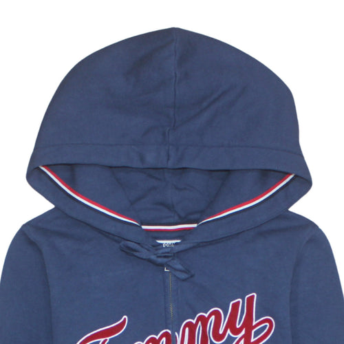 Tommy Jeans Men's Blue Full Zip Hoodie M Logo Graphic Sweatshirt