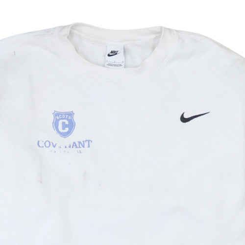 Nike Men's White Pullover Sweatshirt L Sports College Logo