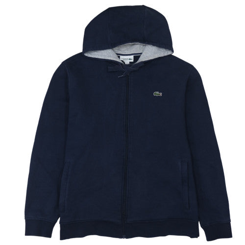 Lacoste Men’s Blue Full Zip Hoodie 2XL Cotton Blend Sportswear