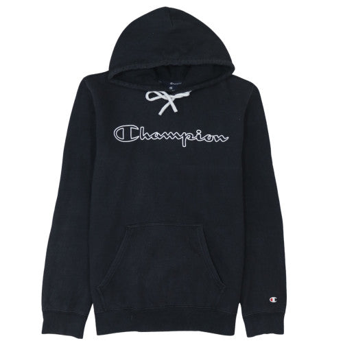 Champion Men’s Black Pullover Hoodie Medium Logo Fleece