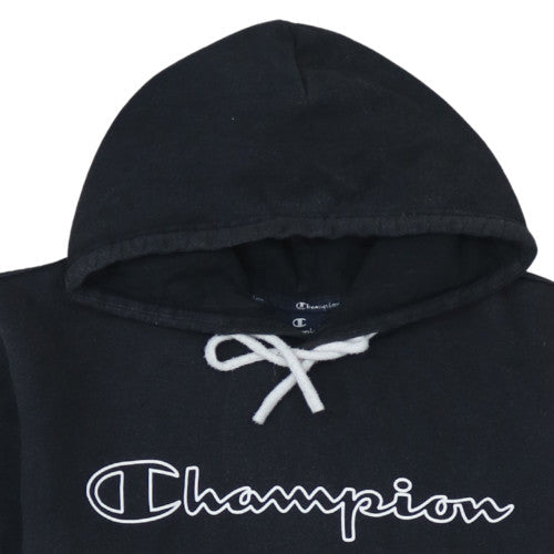 Champion Men’s Black Pullover Hoodie Medium Logo Fleece