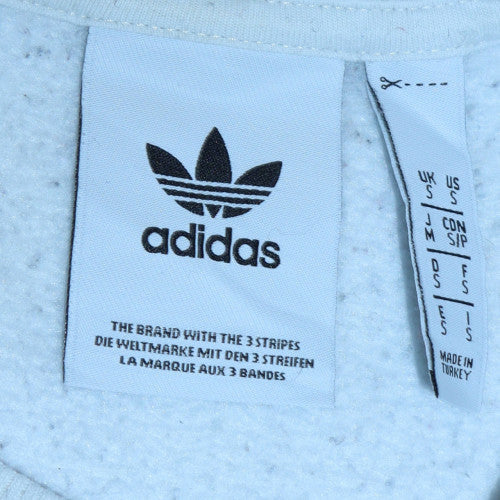 adidas Mens White S Pullover Sweatshirt Crew Neck Graphic Sports