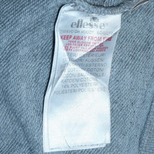 Ellesse Men's Grey Pullover Hoodie Medium Regular Fit Graphic Logo Sweatshirt