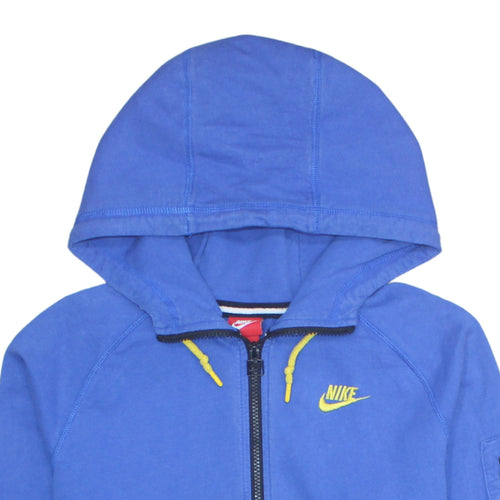 Nike Men's Blue Full Zip Hooded Sweatshirt XL Cotton
