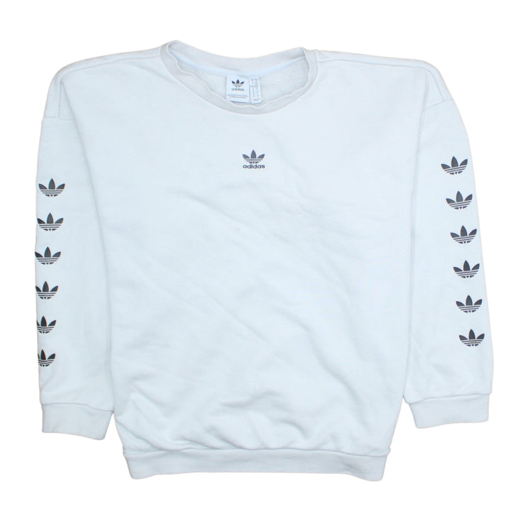 Adidas Women's White Crew Neck Long Sleeve Sweatshirt Size M