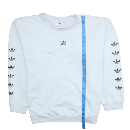 Adidas Women's White Crew Neck Long Sleeve Sweatshirt Size M