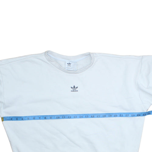 Adidas Women's White Crew Neck Long Sleeve Sweatshirt Size M