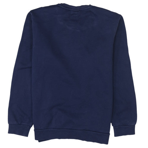 Puma Mens Blue L Crew Neck Pullover Sweatshirt Logo Sports Fleece