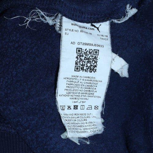 Puma Mens Blue L Crew Neck Pullover Sweatshirt Logo Sports Fleece