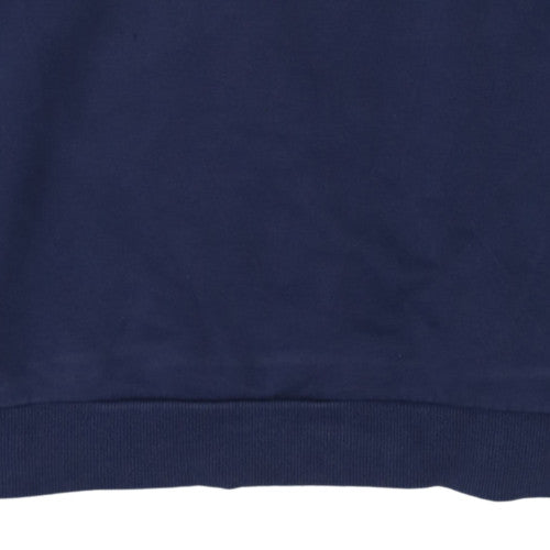 Puma Mens Blue L Crew Neck Pullover Sweatshirt Logo Sports Fleece