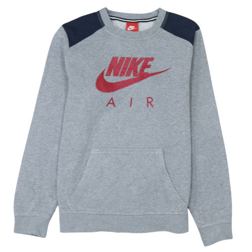 Nike Teens Grey XL Pullover Sweatshirt with Red Logo