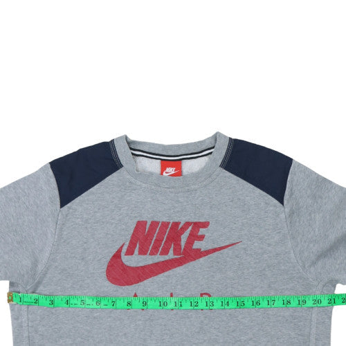 Nike Teens Grey XL Pullover Sweatshirt with Red Logo