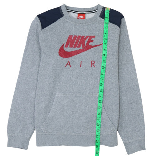 Nike Teens Grey XL Pullover Sweatshirt with Red Logo