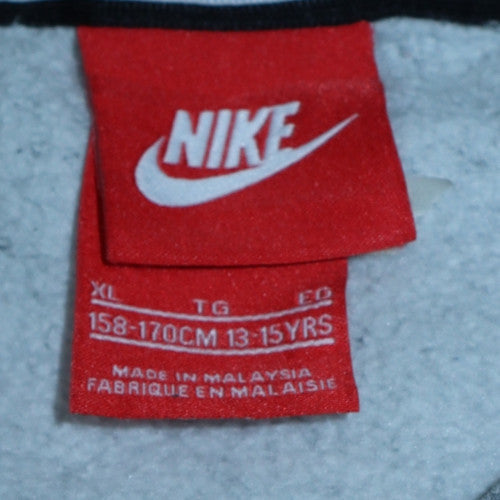 Nike Teens Grey XL Pullover Sweatshirt with Red Logo