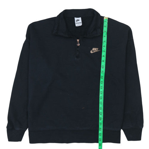 Nike Men's Black 1/4 Zip Oversized Sweatshirt M - Graphic Logo Pullover