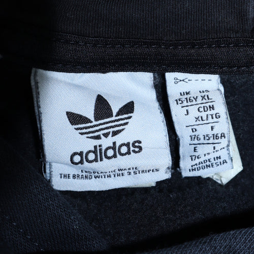 Adidas Teens Black XL Pullover Hoodie with Logo and Kangaroo Pocket