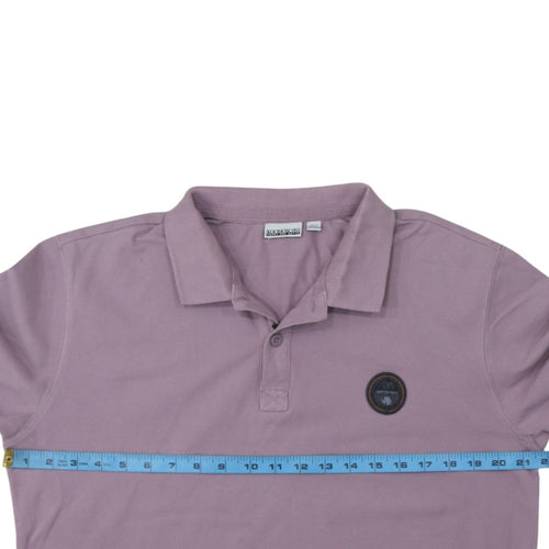 Napapijri Men’s Purple Cotton Polo Shirt Size XL Regular Fit