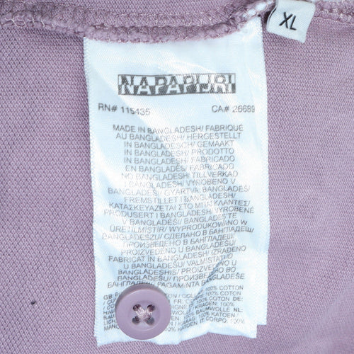 Napapijri Men’s Purple Cotton Polo Shirt Size XL Regular Fit