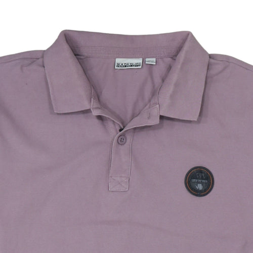 Napapijri Men’s Purple Cotton Polo Shirt Size XL Regular Fit
