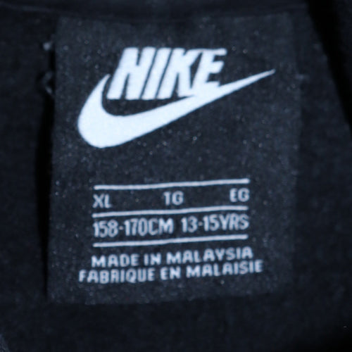 Nike Teens Black XL Pullover Hoodie with Logo Pocket Sportswear