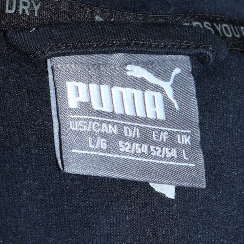Puma Men's Black Full Zip Hoodie Size L Sports Jersey Sweatshirt