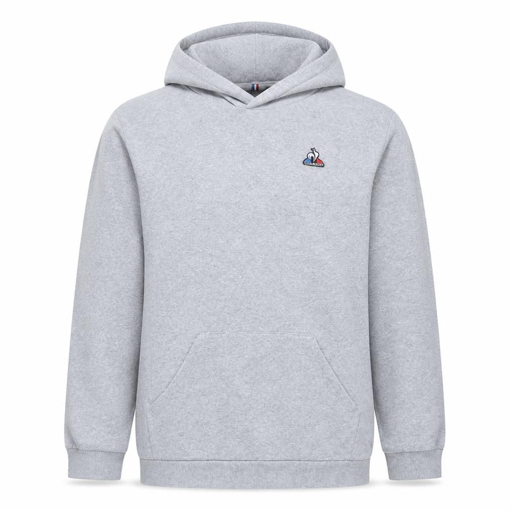 Front view of Le Coq Sportif Men’s Grey 2XL Pullover Hoodie with Logo