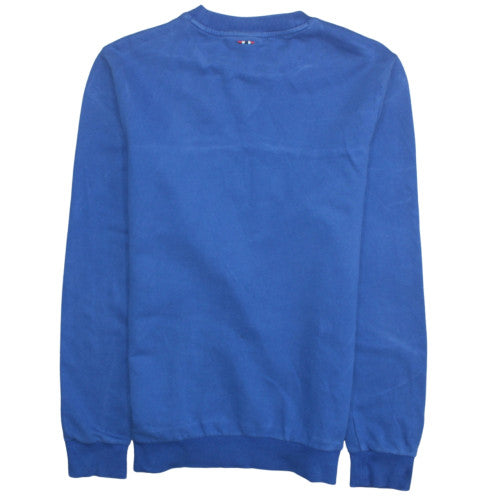 Napapijri Men's Blue Crew Neck Logo Sweatshirt Size M