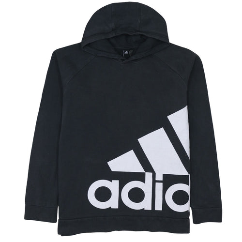 Adidas Men's Black Pullover Hoodie Medium Logo Fleece Sweatshirt