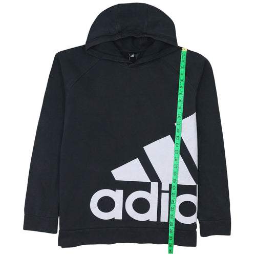 Adidas Men's Black Pullover Hoodie Medium Logo Fleece Sweatshirt