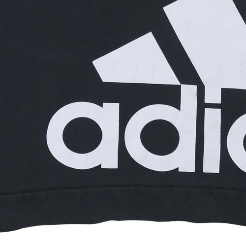 Adidas Men's Black Pullover Hoodie Medium Logo Fleece Sweatshirt