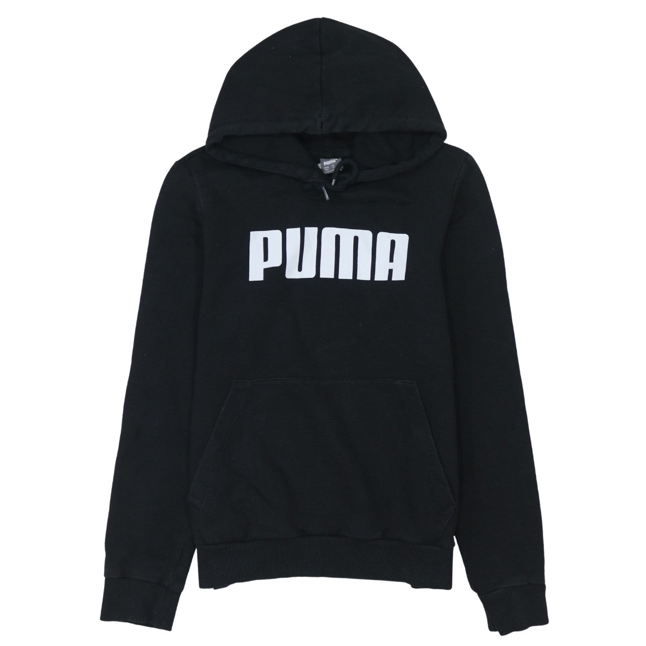 Puma Womens Black Hoodie UK 12 Pullover Long Sleeve Logo Sweatshirt
