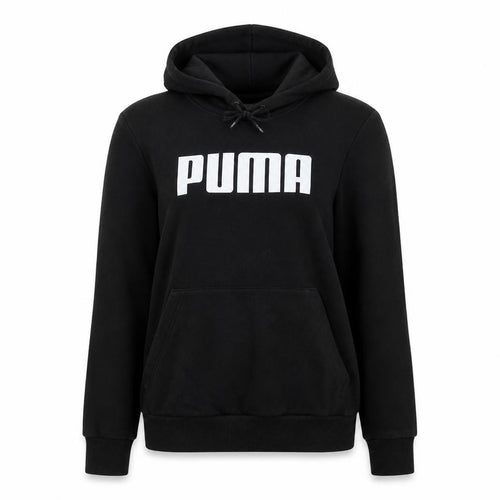 Puma Womens Black Hoodie UK 12 Pullover Long Sleeve Logo Sweatshirt