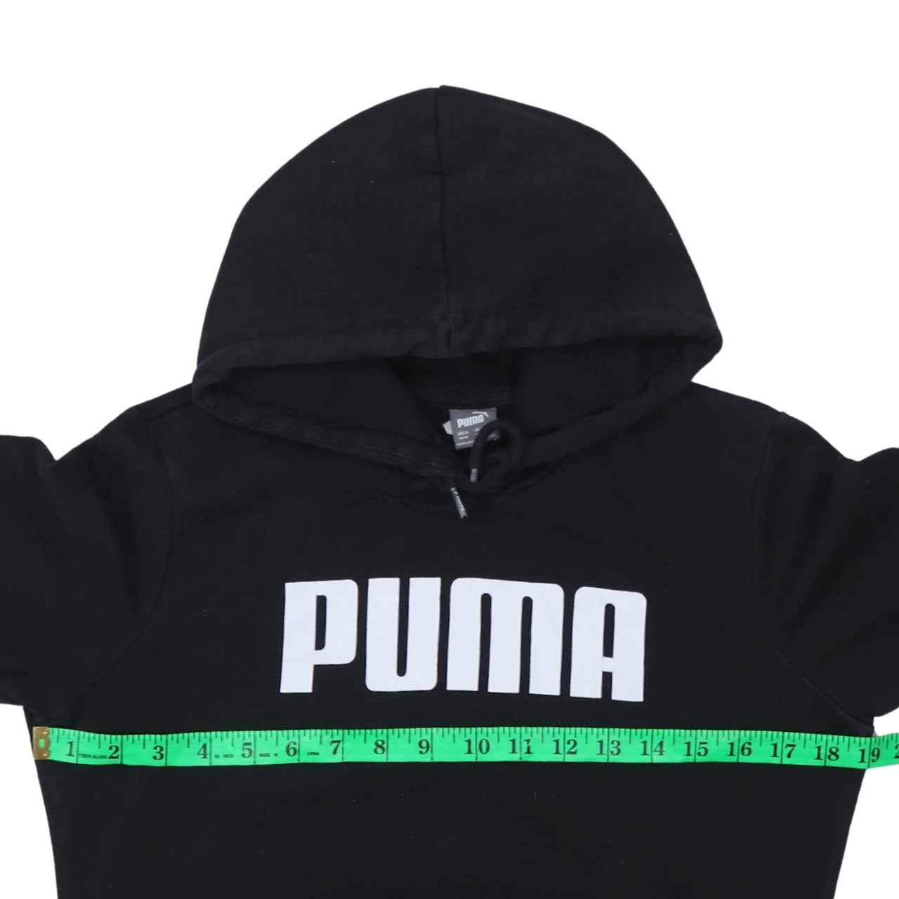 Puma Womens Black Hoodie UK 12 Pullover Long Sleeve Logo Sweatshirt