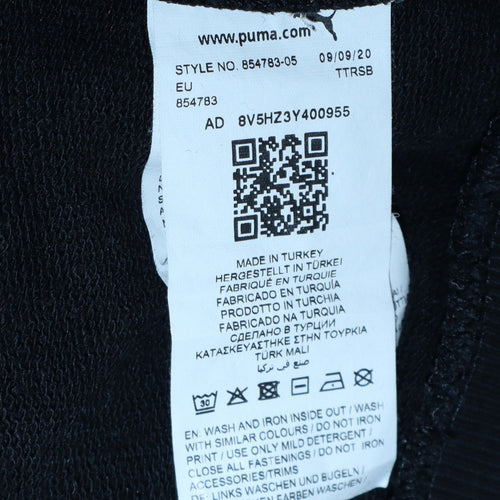 Puma Womens Black Hoodie UK 12 Pullover Long Sleeve Logo Sweatshirt