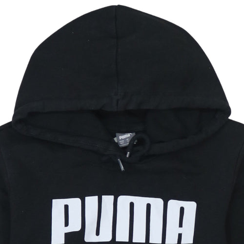 Puma Womens Black Hoodie UK 12 Pullover Long Sleeve Logo Sweatshirt