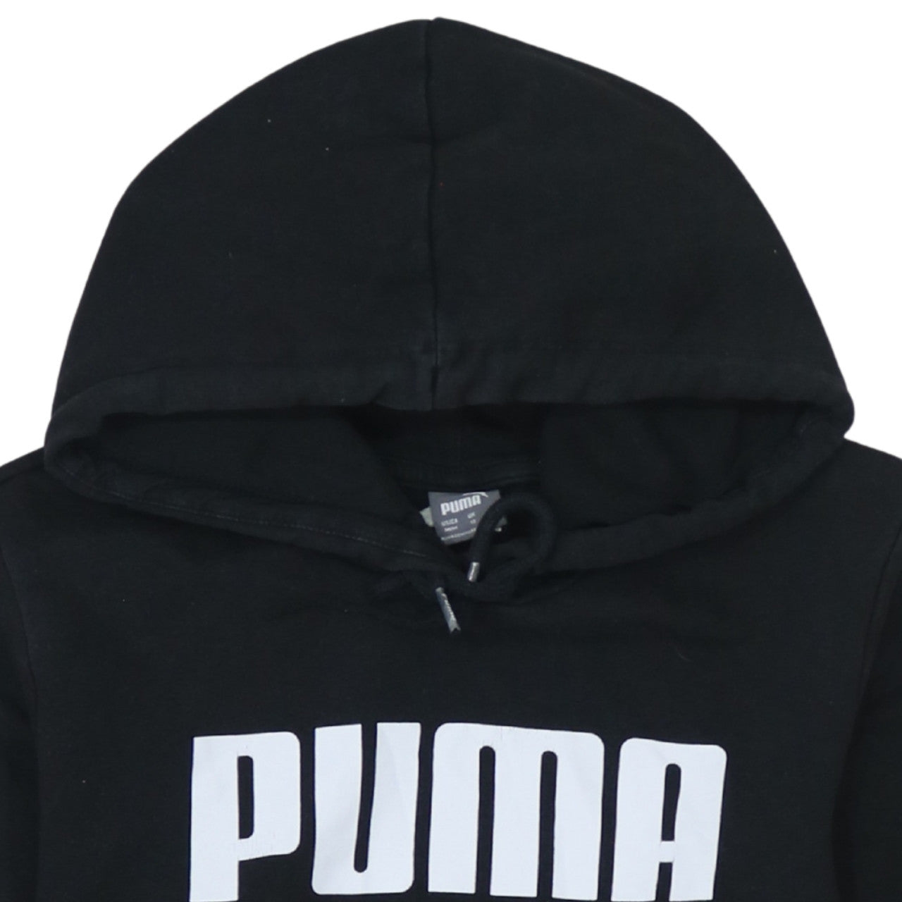 Puma Womens Black Hoodie UK 12 Pullover Long Sleeve Logo Sweatshirt