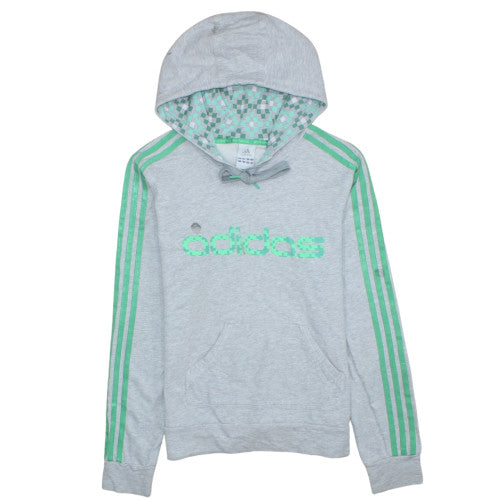 Adidas Men’s Grey Pullover Hoodie M Sports Graphic Sweatshirt