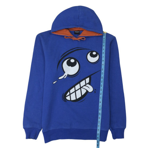 Fishbone Mens Blue XL Pullover Hoodie Graphic Funny Face Fleece