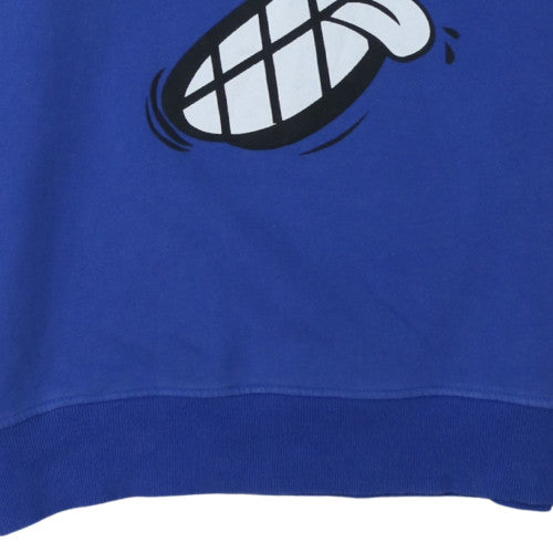 Fishbone Mens Blue XL Pullover Hoodie Graphic Funny Face Fleece