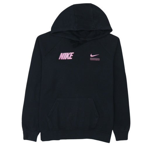 Nike Women Black Pink Logo Pullover Hoodie Size L